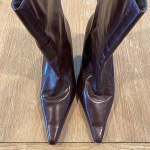 Aldo mid-calf leather boots; brown